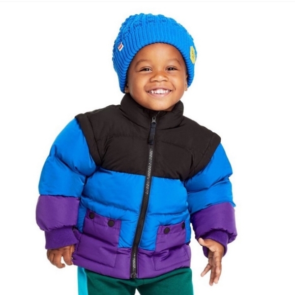 3T Toddler Color Block Puffer Jacket - LEGO Collection x Target Black Blue - Picture 3 of 6
